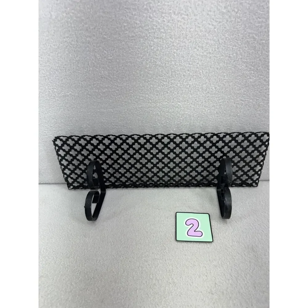 Black Metal Wall Shelves Pair Lattice Filigree MCM 13.5x4.5 Decor VTG